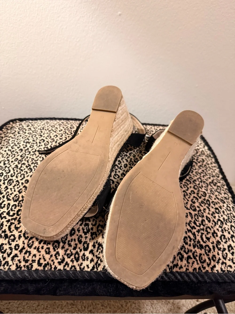 Steve Madden Black Espadrille Wedge Sandals with Ankle Strap